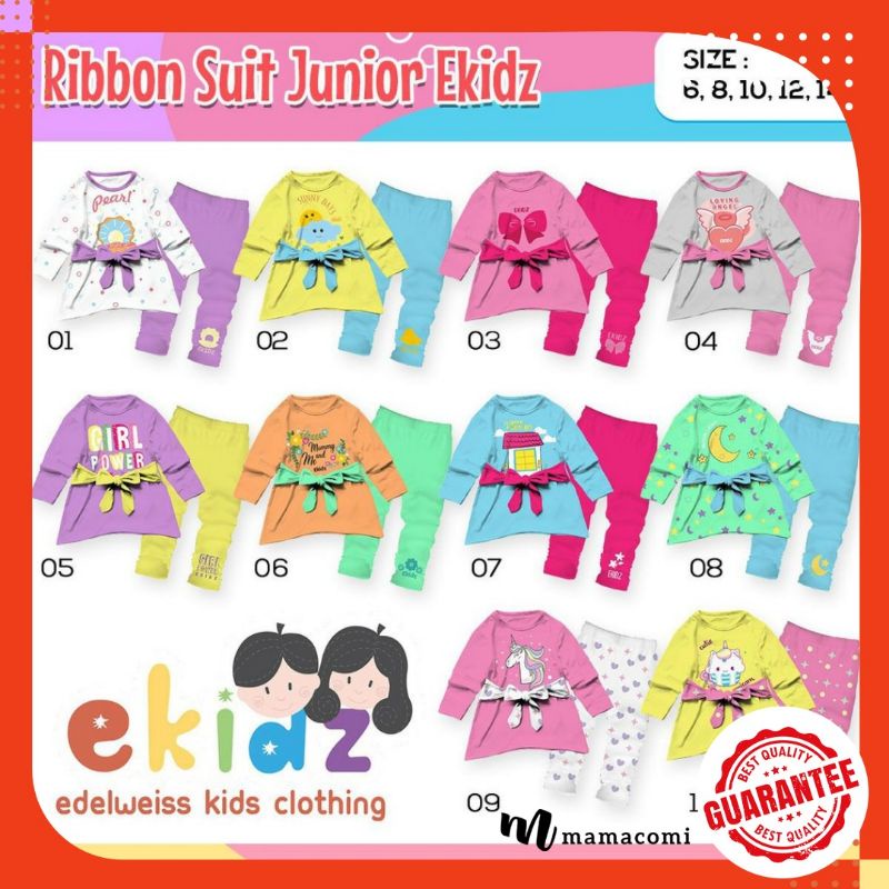 Kaos Setelan Anak Perempuan Ribbon Suit Ekidz