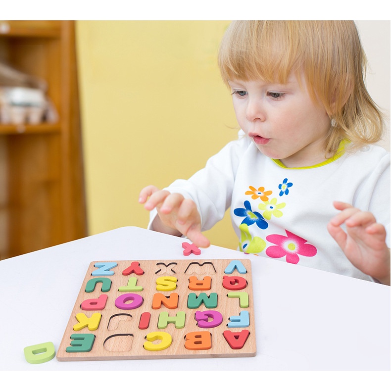 Mainan Edukasi Anak NUMBER &amp; ALPHABET PUZZLE Mainan Puzzle Kayu Anak