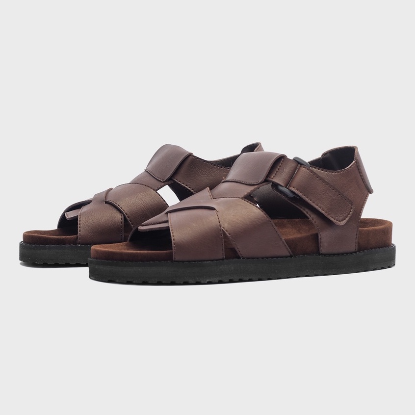 Caster Brown | Sendal Casual Coklat Original Kasual Chunky Pria Cowok Sandal | FORIND x Giant Flames