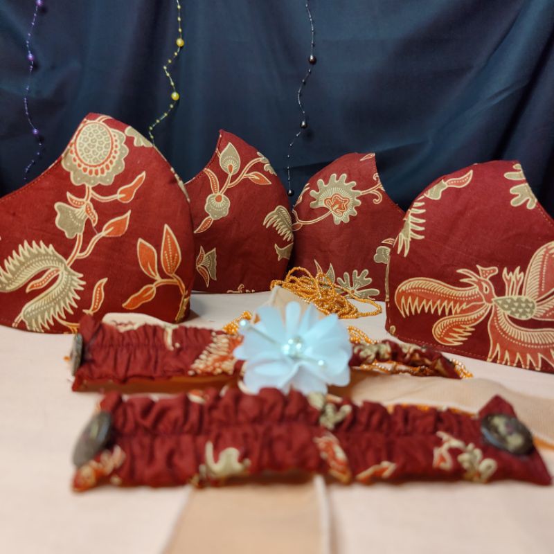 masker batik DWP termurah pilihan lengkap 3ply bahan premium lapisan dalam bahan kaos katun