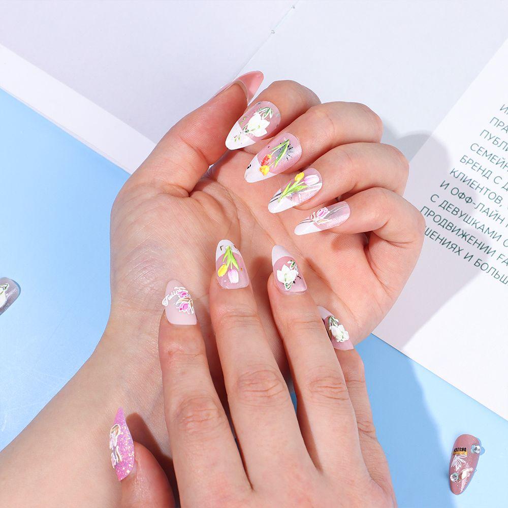 R-flower Nail Art DIY Art Dekorasi Perekat Timbul Decals Nail Art Stiker