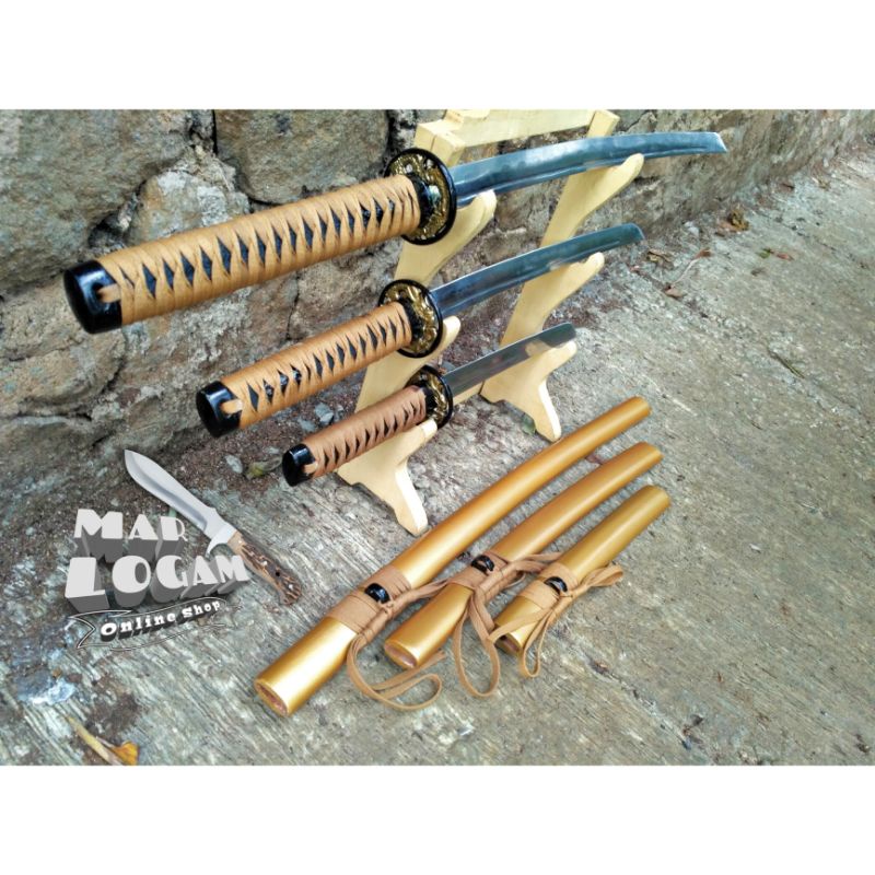 SATU SET MURAH!!! Katana dragon gold satu set murah samurai murah berkualitas dijamin