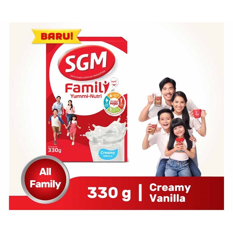 

SGM Family Yummi Nutri Coklat susu Keluarga 330 Gram, SGM Family Yummi Nutri Vanila susu Keluarga 330 Gram