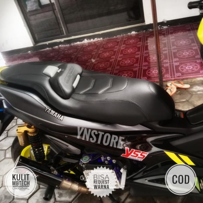 Cover Jok Motor Yamaha Aerox 155 - Kulit Mbtech Custom - Sarung Jok Variasi Murah Terbaru