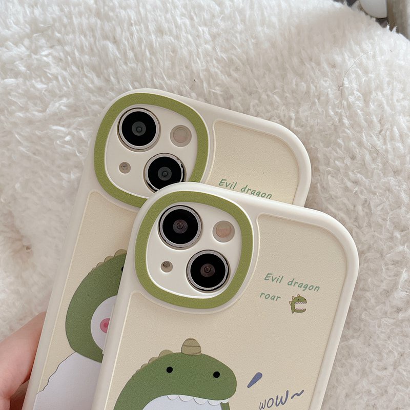 Cute Dinosaur Duck Soft Case OPPO A3S 5 6 7 4F C1 5 5S 5i C3 C11 C20 C20A 7i  C17 C15 C12 Narzo 20 C25 C21Y C25Y Camera Protector Casing hp