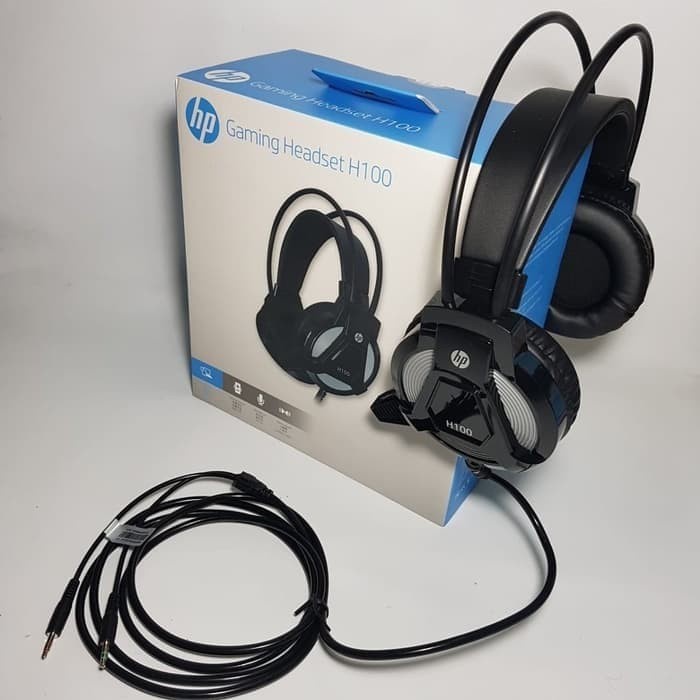 Headset Gaming HP H100 Original H-100 Mobile PC Headset With 2x Jack Headphone Gaming Series H 100