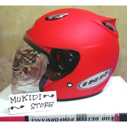 Helm basic INK Centro - Merah Doff - bkn KYT BOGO AGV RETRO CROSS ANAK