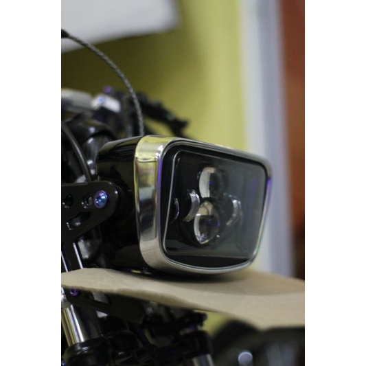 Lampu depan Daymaker Oval Rx King || Batok+Ring Original Yamaha Free Socket H4/HS1-v.3
