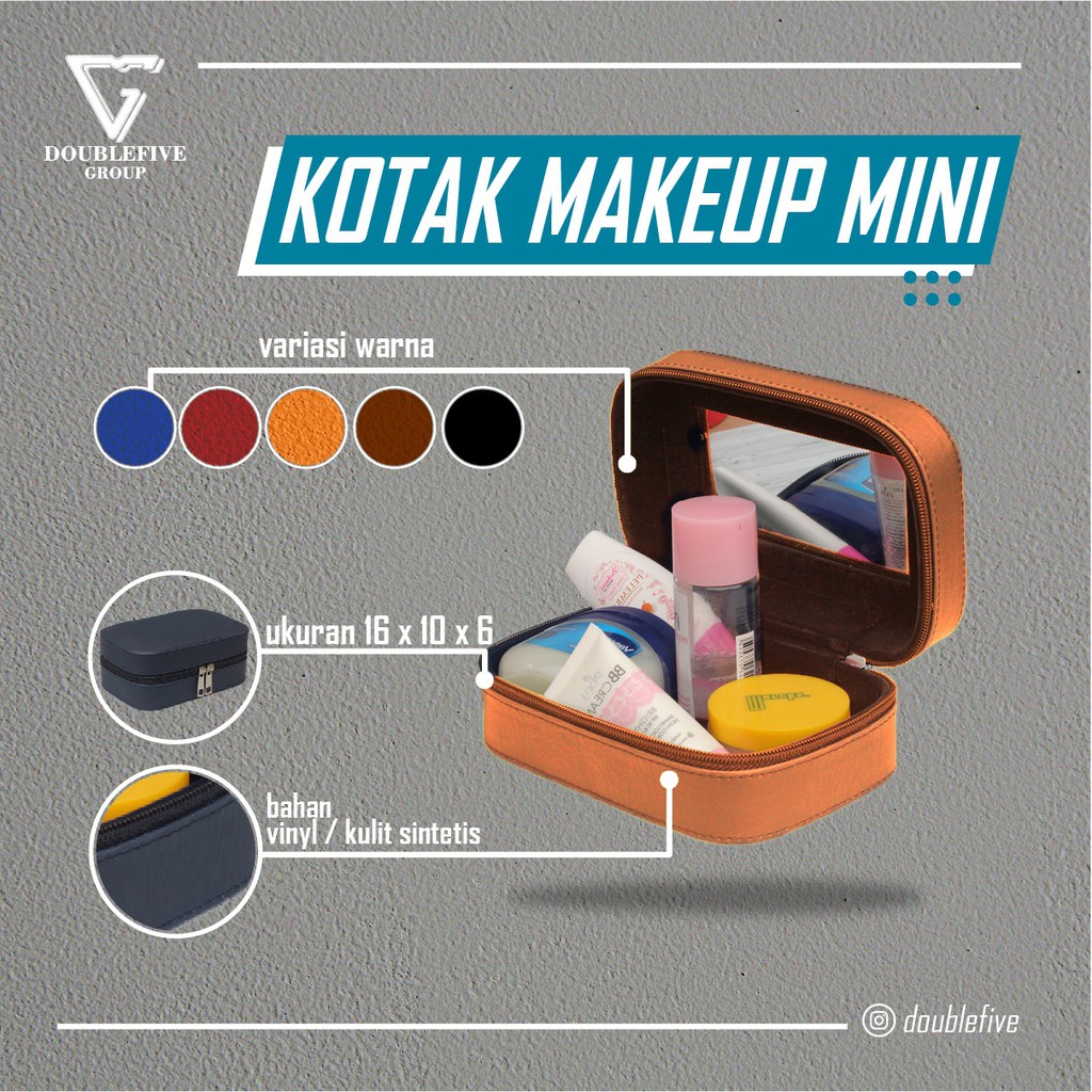 Box Make Up / Kotak Make Up Beauty Case / Tempat Make Up Mini Premium - Mocca