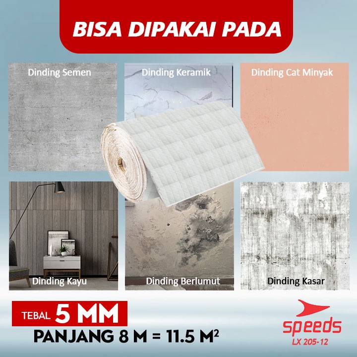 Rekomendasi Wallpaper Dinding Stiker Speeds 5Mm Foam 3D Emboss Peredam Walpaper Dinding Kamar Tidur 