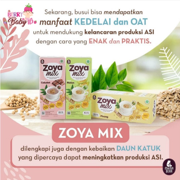 Mama Bear Zoya Mix Susu Pelancar ASI Milk Booster Banana Melon Coklat Berry Mart