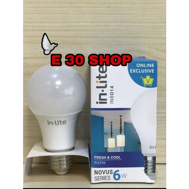 Bohlam Lampu Led Buld Novus In-lite 6 Watt Cahaya Putih INBO14