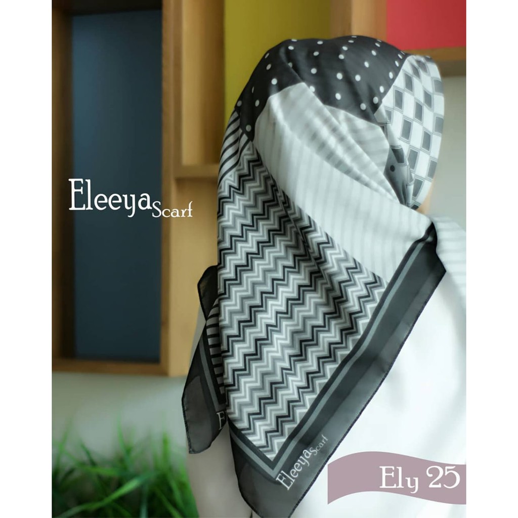 HIJAB SEGIEMPAT MOTIF ELY 25 || Eleeya Scraf