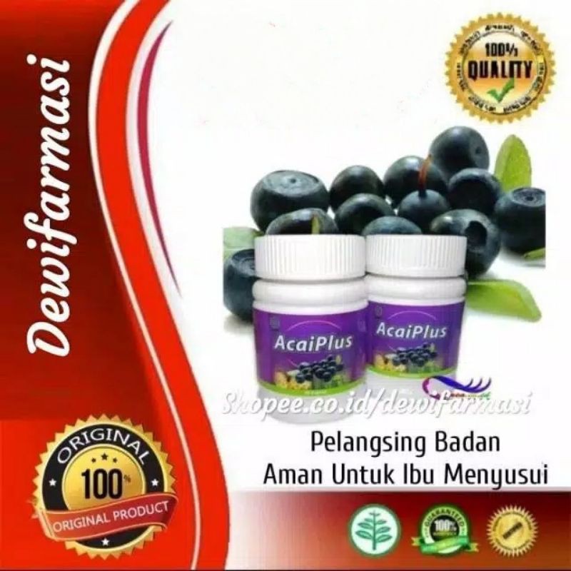 AcaiPlus Nasa Original Obat Diet Pelangsing Badan Alami Tubuh Asli - Acaiplus Nasa Acai Berry BPOM