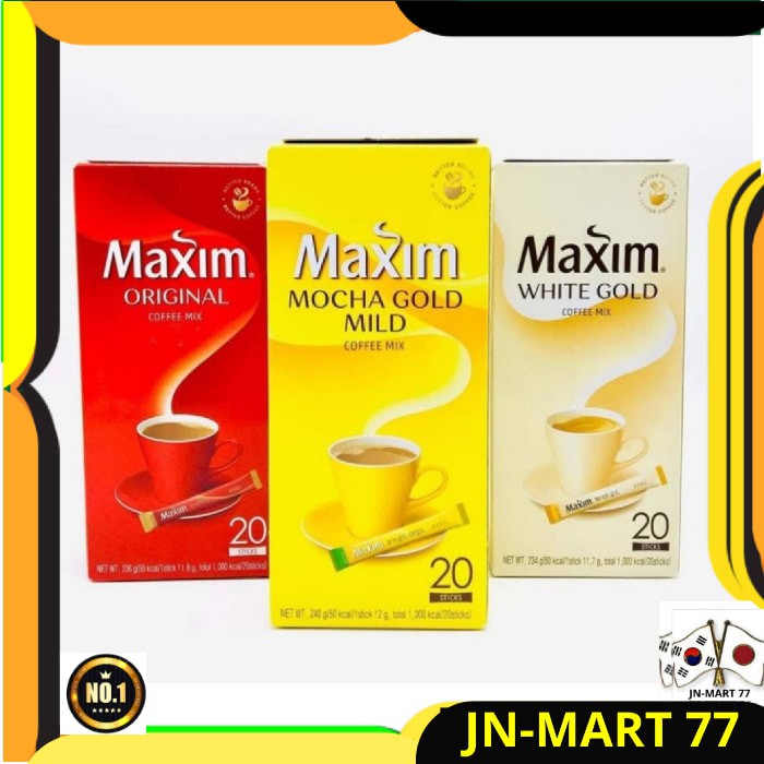 

KOREAN FOOD/MINUMAN KOREA MAXIM COFFEE ORI/GOLD/WHITE 20 PC-KOPI KOREA