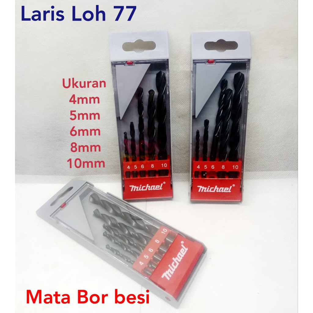 Mata Bor Besi Set 5 Pcs Michael - Mata Bor Besi 1 Set - Mata Bor Besi Set Murah