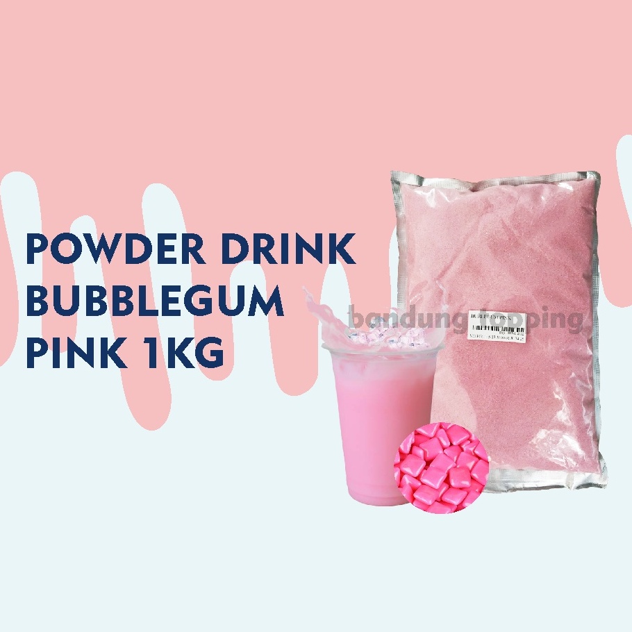 Powder Drink BubbleGum / permen karet Pink 1kg mix gula (New terpopuler!)