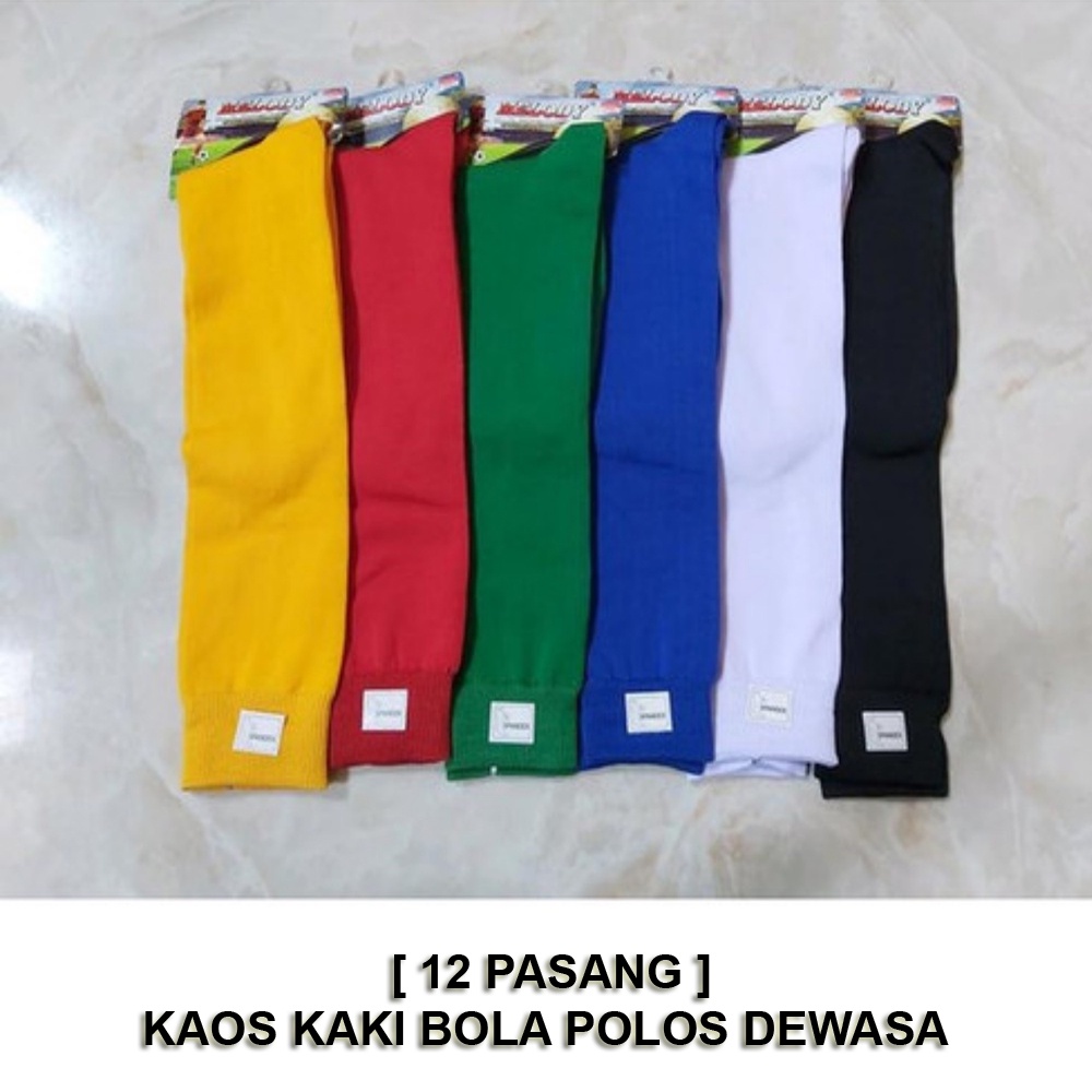 ( 12 PASANG ) KAOS KAKI OLAHRAGA - KAOS KAKI BOLA/ FUTSAL DEWASA