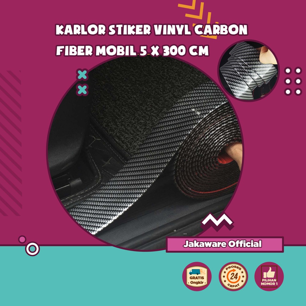 STICKER VINYL CARBON FIBER MOBIL 5 x 300 CM STIKER MOTOR TRUK TRUCK BUMPER CUTTING BODY PINTU AVANZA