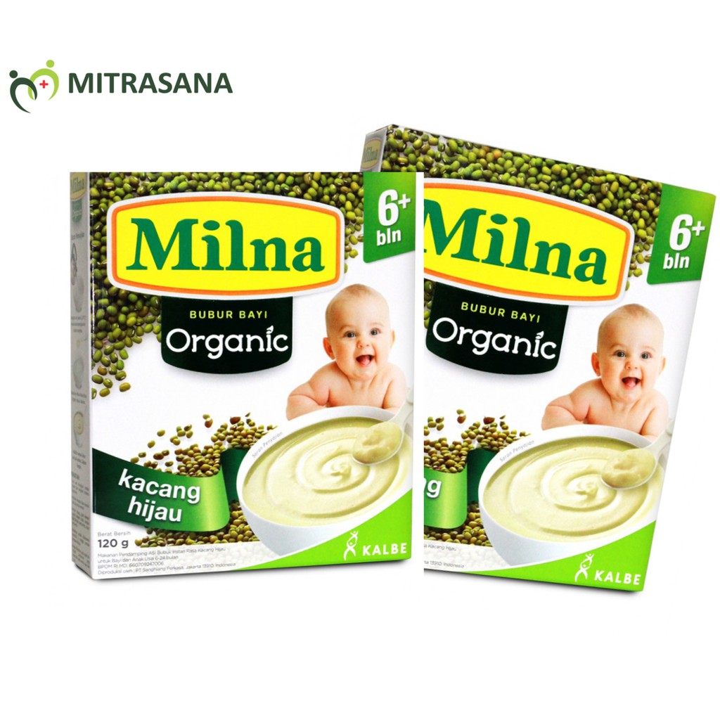 Milna Bubur Organik 6 Bln Kacang Hijau 120gr