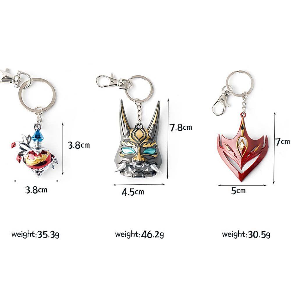 【 ELEGANT 】 Genshin Impact Gantungan Kunci Wanita Kreatif Anime Game Genshin Punk Metal Metal Key Chains