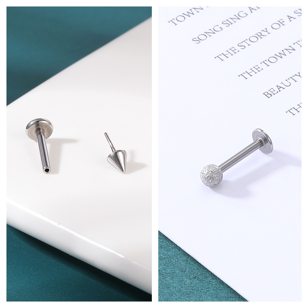 1pc 6 / 8 / 10mm Anting Tindik Bibir / Telinga Bentuk Bintang / Hati Bahan Stainless Steel