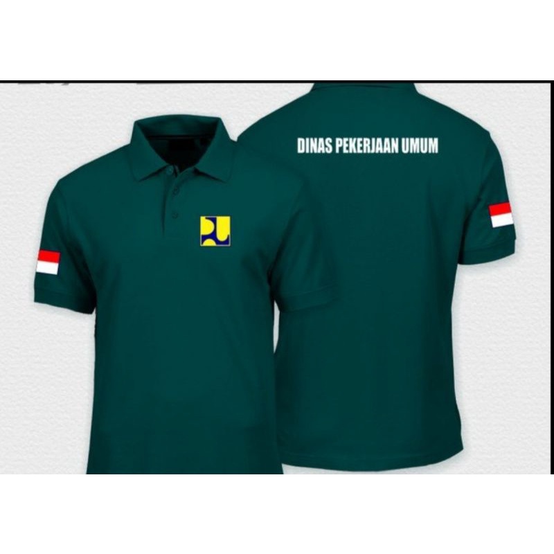 KAOS PUPR KAOS KERAH PUPR DINAS PEKERJAAN UMUM KAOS POLO COTTON PUPR FULL BORDIR.