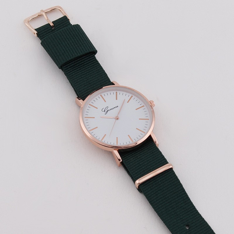 Jam Tangan GEVENA TALI CANVAS - Quartz Fashion Wanita Casual  Wrist Watch