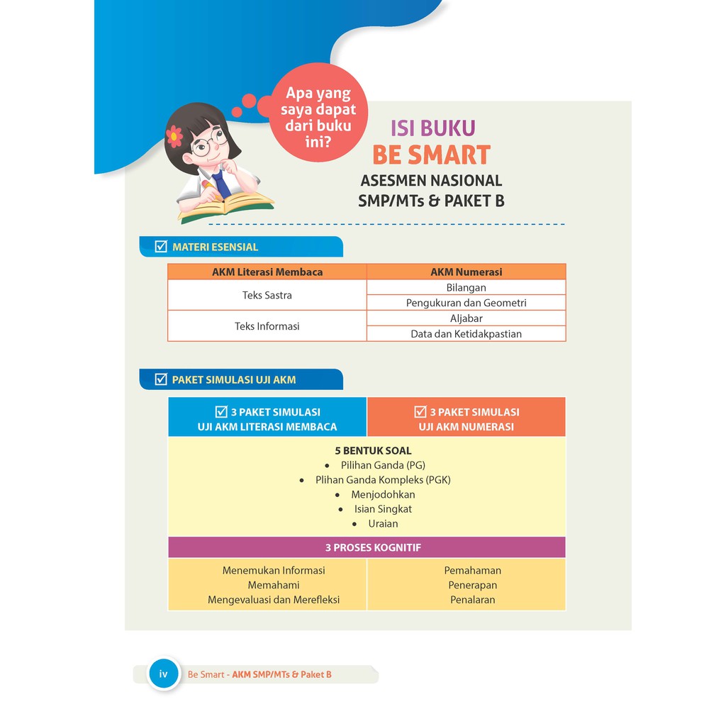 Buku Be Smart Asesmen Nasional AKM SMP/MTs & Paket B - JP Books-1