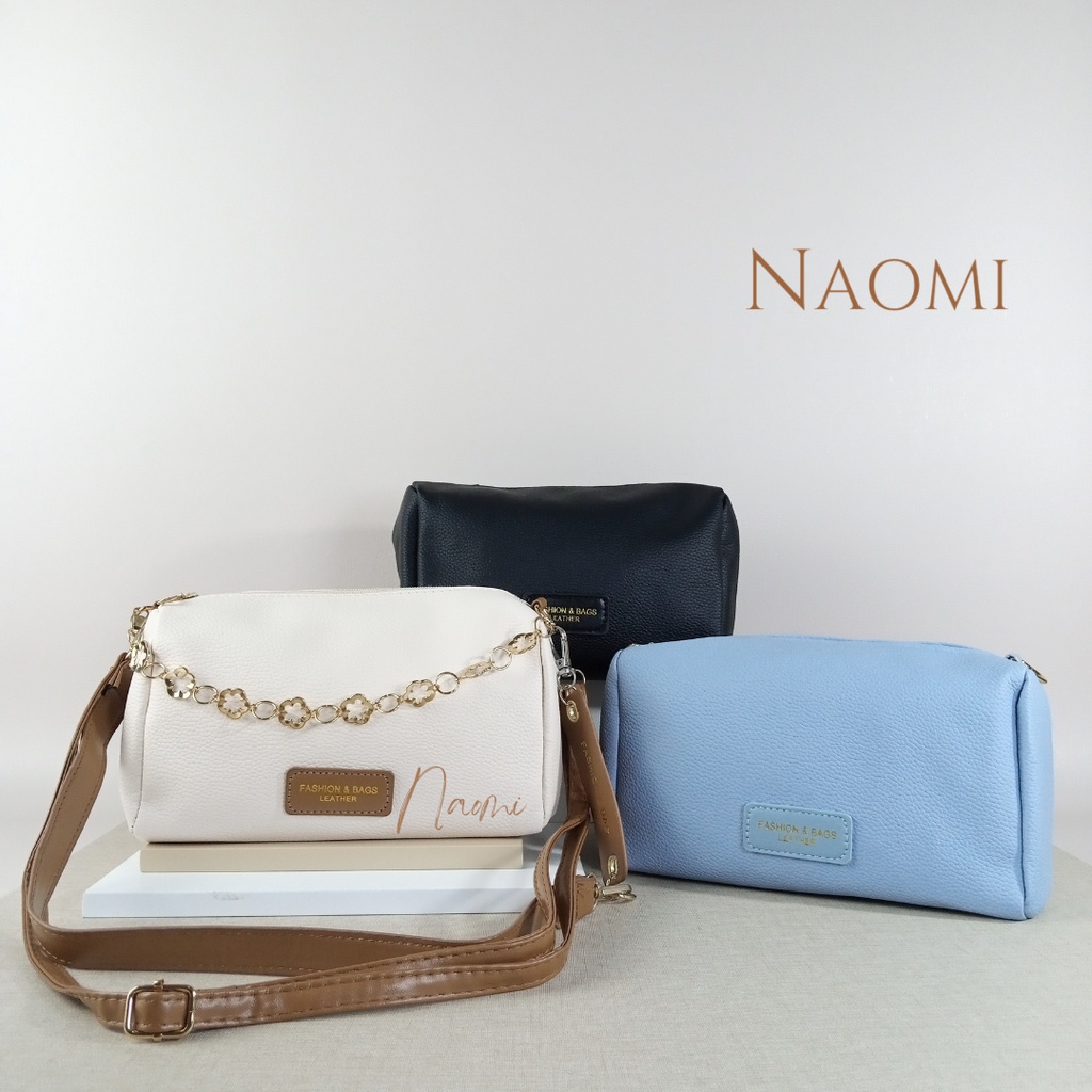 NAOMI - Adriana Long Strap Bag Import Wanita - Tas Kulit Jeruk - Tas Selempang Wanita Cantik - PU Leather Rantai Tas OOTD - Tas Wanita - Tas Naomi - Naomi Bag