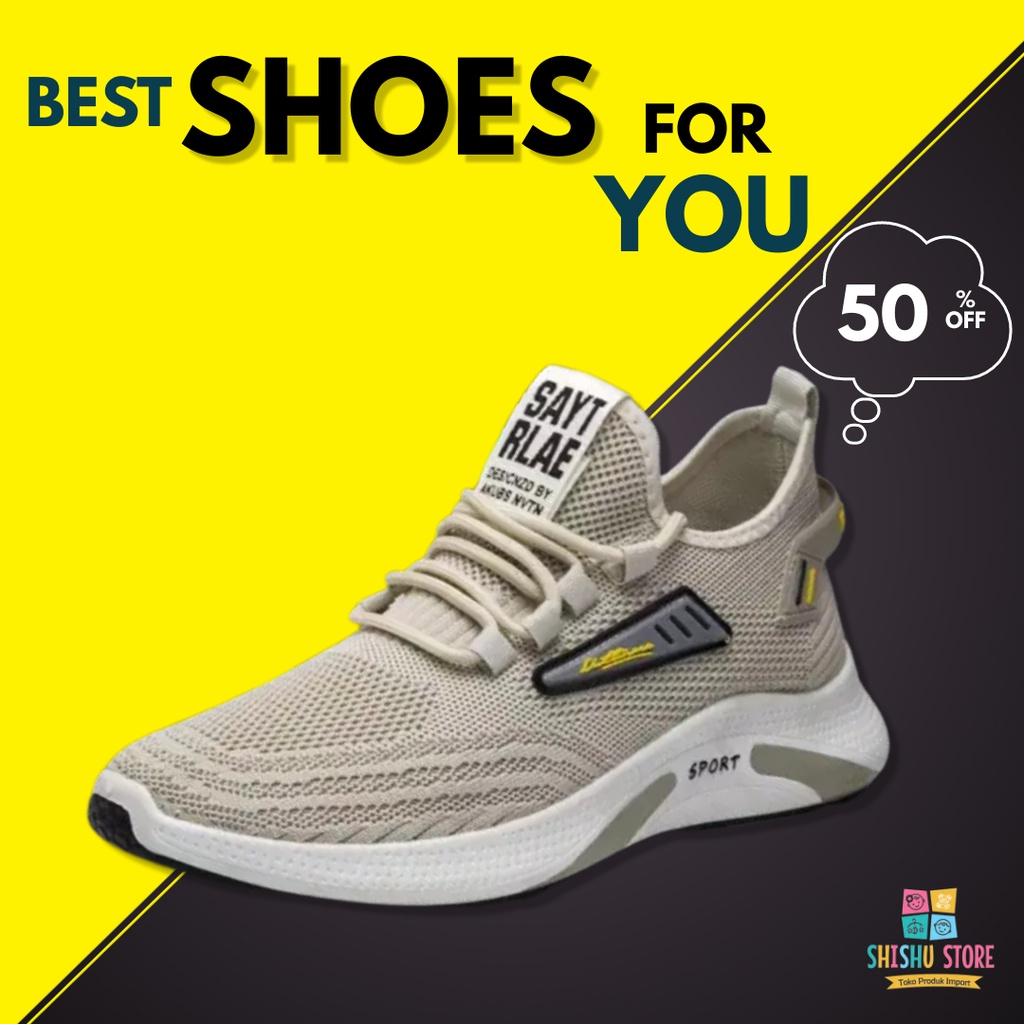 Sepatu Sneakers Pria Import Original 100% Casual Sport Olahraga Keren Terbaru