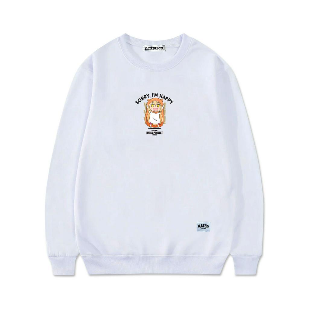 Natsu project Sweater Crewneck UNISEX Pria Wanita UMARU CHAN WHITE