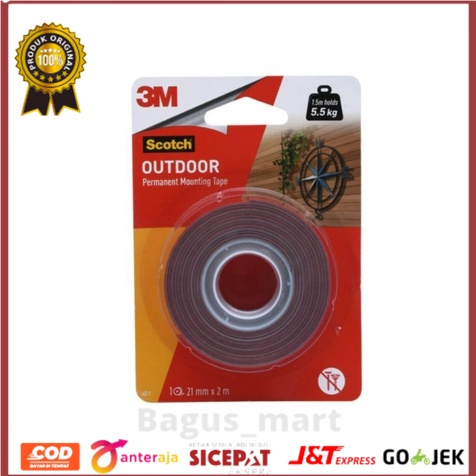 

3m Mounting Tape Outdoor 2.1 X 200 Cm - Abu Abu/double tape 3M/double tape outdoor
