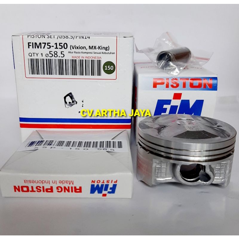 PISTON KIT FIM FIM75 SEMI DOME YAMAHA VIXION / VIXION NEW / MX KING 150 / R 15 / R15 V1 / R15 V2 ( 57 / 57,5 / 58 / 58,5 / 59 / 59,5 / 60 ) ( STD / 050 / 100 / 150 / 200 / 250 / 300 ) ( PEN 14 / PIN 14 )-3