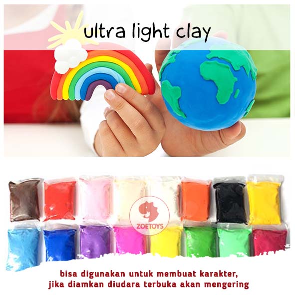 Zoetoys Ultra Light Clay Activity | Lilin Cetak Tanah Liat Modelling Soft Clay Card Tools Knife Plastik Pisau Ukir Doff Tool Set Pottery Sculpting | Mainan Edukasi Anak