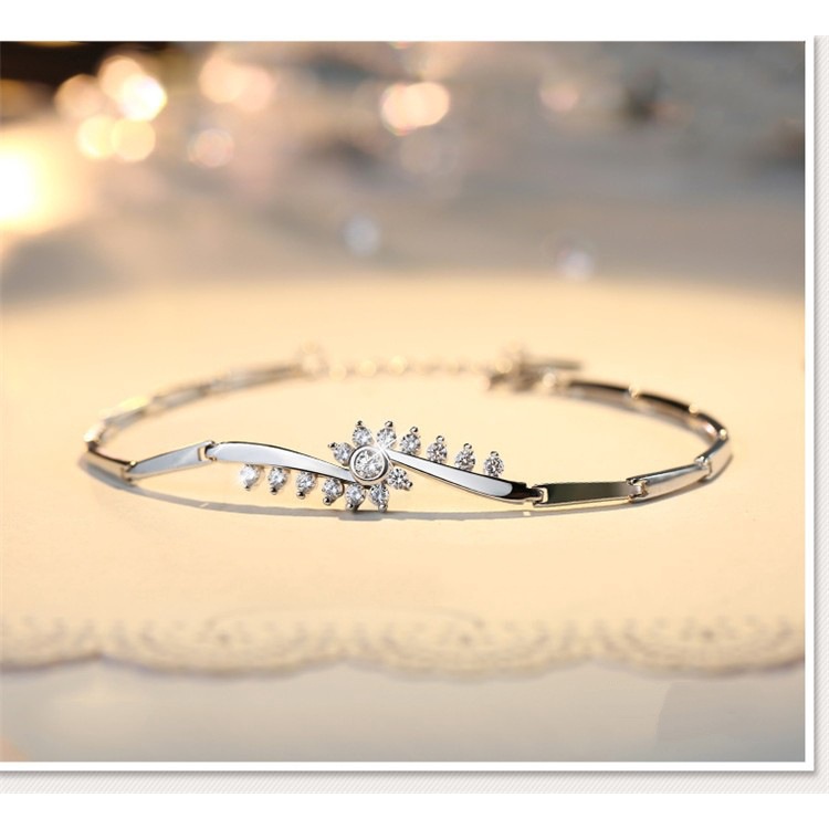 Gelang Bahan Stainless Steel S925 Silver Plated Gaya Korea Untuk Wanita