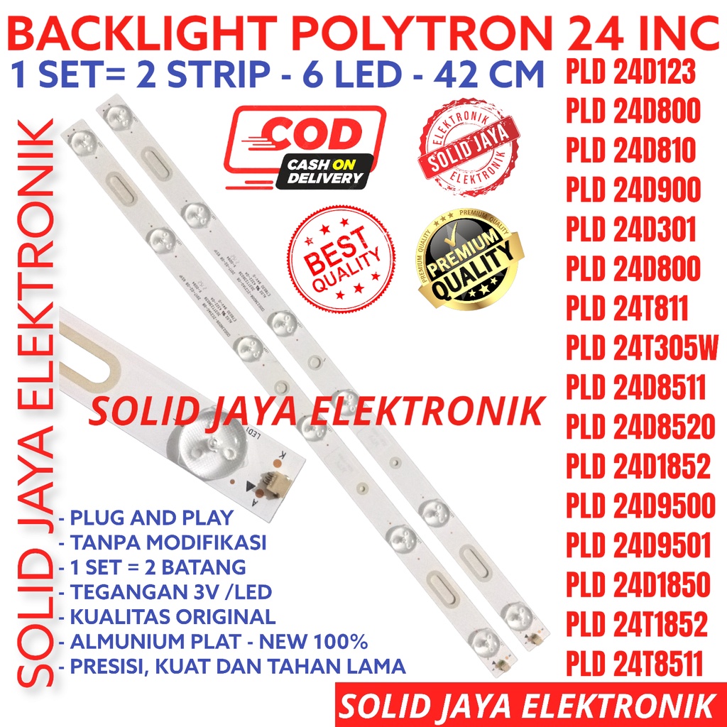 BACKLIGHT LED POLYTRON 24 INC PLD24D900 PLD24D901 PLD24T8511 PLD24D8511 PLD24D1852 PLD24D810 6K 3V