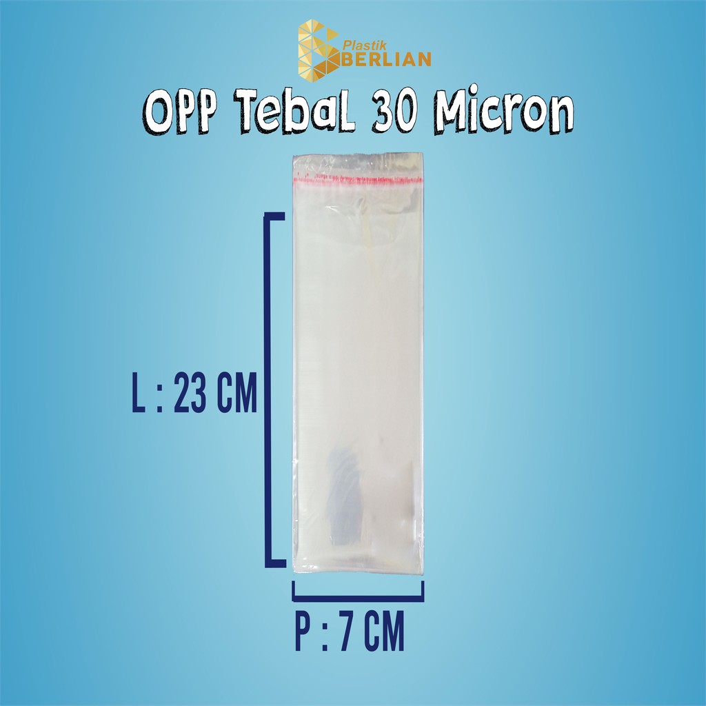 

7 X 23 cm Plastik OPP TEBAL 30 MICRON (100 lbr)