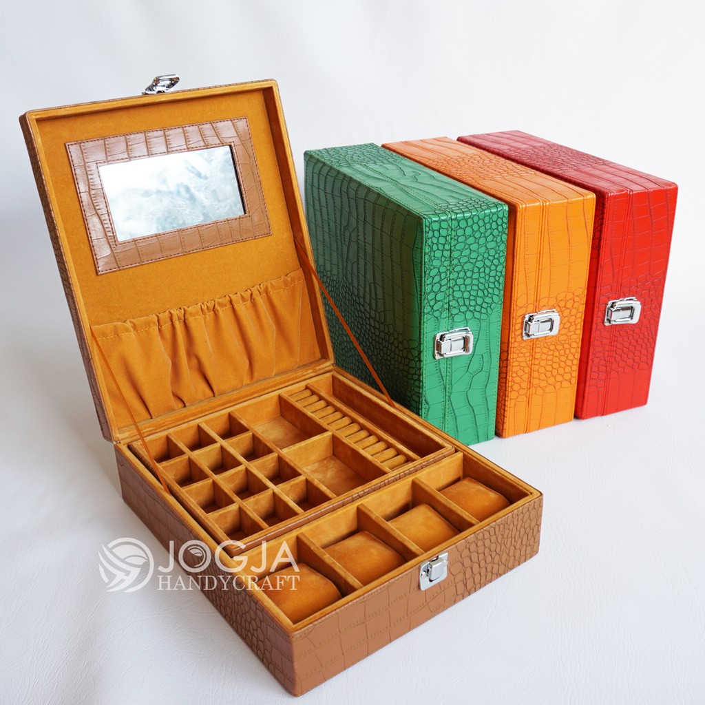 ORIGINAL Premium Jewelry Box Lengkap Kotak Perhiasan Aksesoris Logam Mulia Antam &amp; Jam Tangan