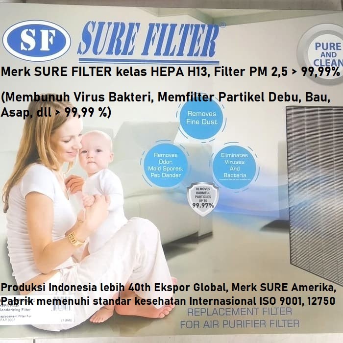 ORI FILTER HEPA AIR PURIFIER SURETECH 0001 BERKUALITAS EKSPOR MURAH