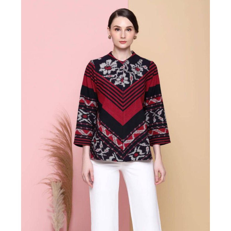 Blouse etnik blouse tenun atasan tenun baju kantor etnik baju tenun tenun troso tenun jepara
