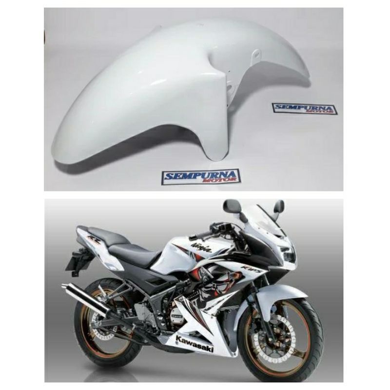 Slebor Spakbor Depan Ninja 150 RR KRR Warna Putih Merek Win