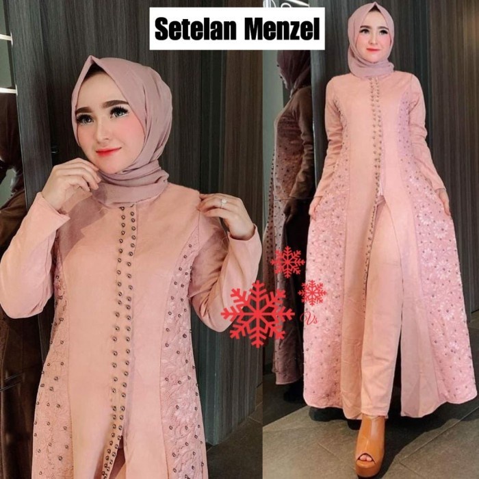PC- STELAN MENZEL DUSTY JUMBO [Gamis 0100] SK7 Baju Gamis Wanita Terbaru -PC