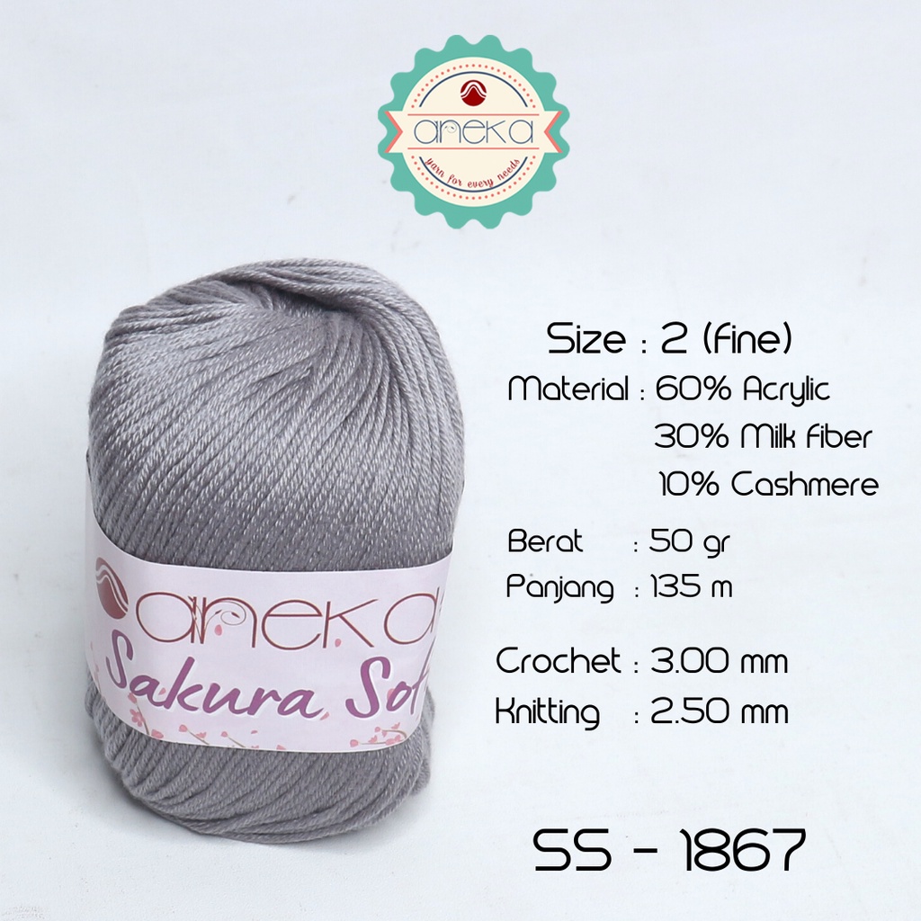 Benang Rajut Sakura Soft / Silk Cotton Milk Cotton Yarn - 1867