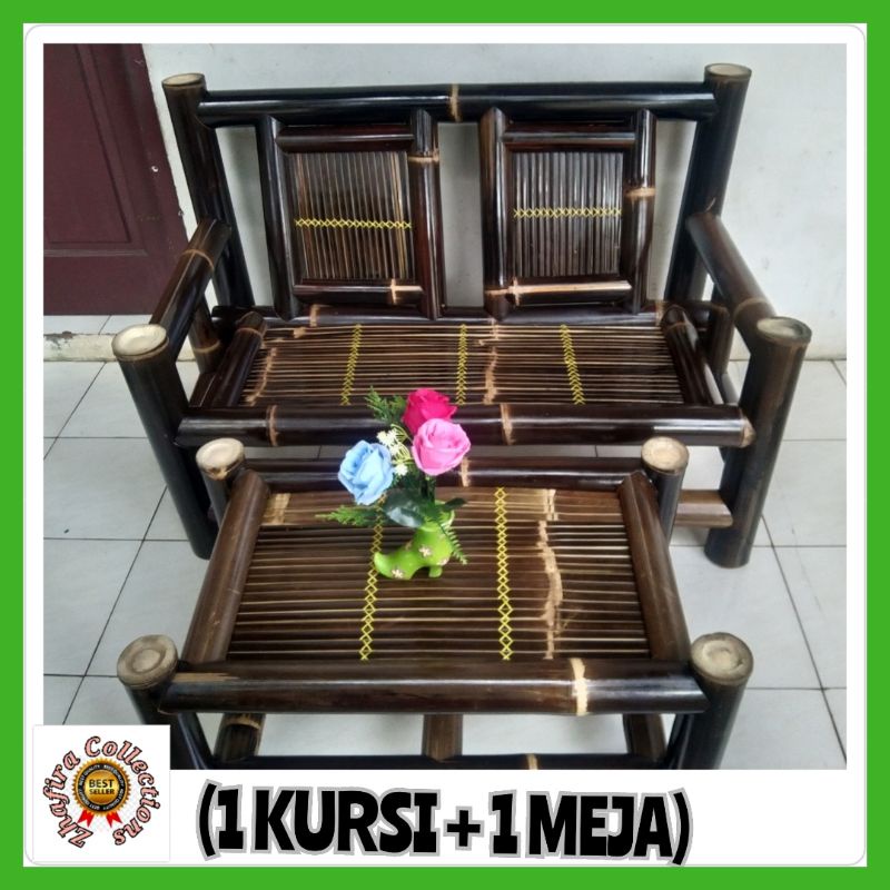 Kursi Santai/Kursi Bambu Hitam/kursi teras/kursi unik