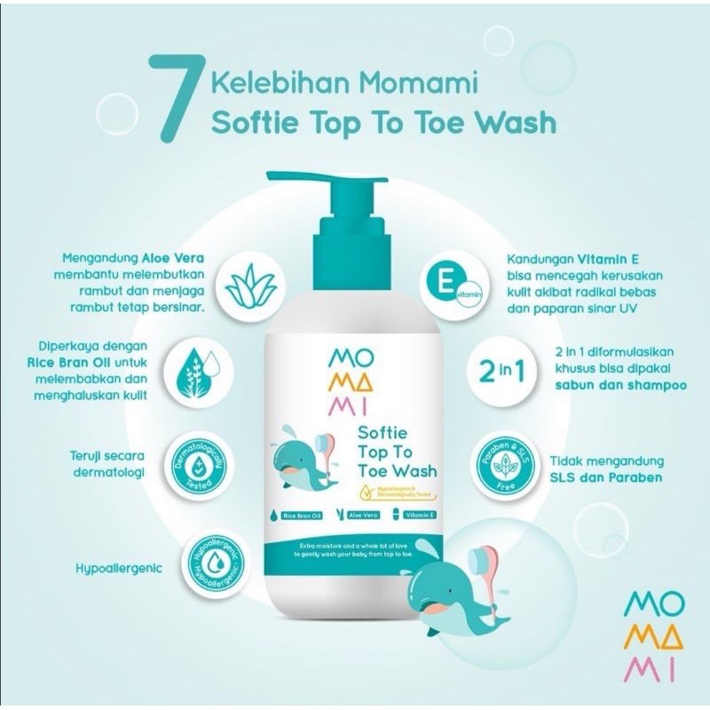 Momami Softie Top To Toe Wash 235ml - Sabun Shampoo Bayi