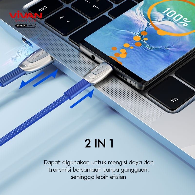 VIVAN KABEL DATA TYPE C FAST CHARGING 3A 100CM BTK-CS GARANSI 1 TAHUN