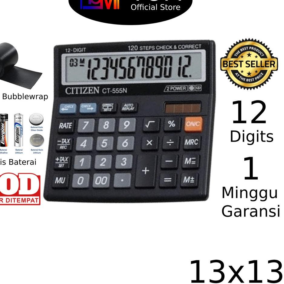 

Update - Kalkulator Citizen 555N - Calculator Citizen 12 Digit - Kalkulator Dagang Warung GROSIR ! ,,