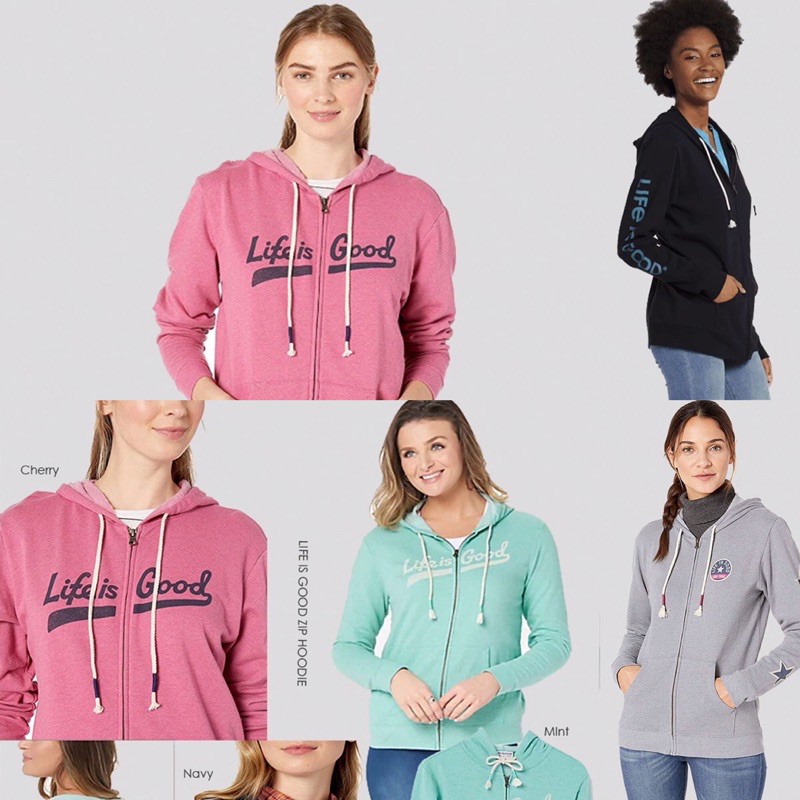 lovemecorner LIFE IS GOOD PART 3 JACKET WANITA JAKET HOODIE ZIPPER BANYAK WARNA