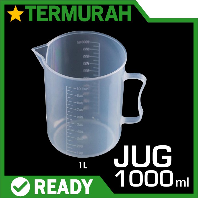 Jual Gelas Takar Takaran Air Plastik Plastic Measuring Cup 1000ml 1000 Ml 1l 1 Litre Bening 4389